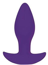 Купить Фиолетовая коническая анальная вибровтулка с ограничителем - 8,5 см. в Москве.
