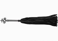 Купить Черная многохвостовая плеть с витой ручкой - 63 см. в Москве.