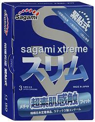 Купить Розовые презервативы Sagami Xtreme FEEL FIT 3D - 3 шт. в Москве.