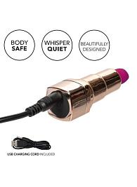 Купить Золотистый вибратор-помада с пурпурным мягким кончиком Hide   Play Rechargeable Lipstick в Москве.