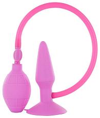Купить Розовая анальная пробка с расширением Inflatable Butt Plug Small - 10 см. в Москве.