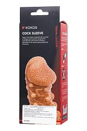 Купить Телесная закрытая насадка с шариками Cock Sleeve Size M - 15,6 см. в Москве.