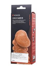 Купить Телесная закрытая насадка с шишечками Cock Sleeve Size M - 15,6 см. в Москве.