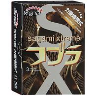 Купить Суженные к основанию презервативы Sagami Xtreme COBRA - 3 шт. в Москве.