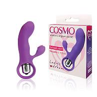 Купить Фиолетовый вибромассажер COSMO с покрытым усиками клиторальным стимулятором в Москве.
