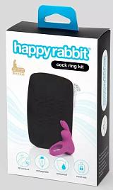Купить Фиолетовое эрекционное виброкольцо Happy Rabbit Cock Ring Kit в Москве.