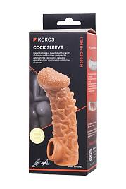 Купить Телесная закрытая насадка с шершавой головкой Cock Sleeve Size M - 15,6 см. в Москве.