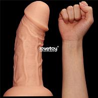 Купить Телесный фаллоимитатор-гигант 9.5 Realistic Curved Dildo - 24 см. в Москве.