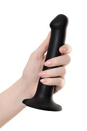 Купить Черный фаллос на присоске Silicone Bendable Dildo M - 18 см. в Москве.