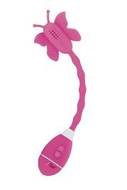 Купить Розовый вибростимулятор-бабочка на ручке THE CELINE BUTTERFLY в Москве.