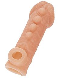 Купить Телесная закрытая насадка с шишечками Cock Sleeve Size M - 15,6 см. в Москве.