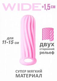 Купить Розовый фаллоудлинитель Homme Wide - 13 см. в Москве.