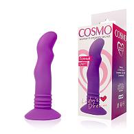 Купить Фиолетовый вибромассажер Cosmo на присоске - 12 см. в Москве.