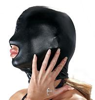 Купить Черная эластичная маска на голову с отверстием для рта в Москве.