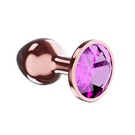 Купить Пробка цвета розового золота с лиловым кристаллом Diamond Quartz Shine L - 8,3 см. в Москве.