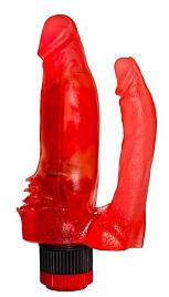Купить Красный анально-вагинальный вибратор №11 - 15,5 см. в Москве.