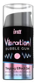 Купить Жидкий интимный гель с эффектом вибрации Vibration! Bubble Gum - 15 мл. в Москве.