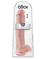 Купить Телесный фаллоимитатор-гигант 15  Cock with Balls - 40,6 см. в Москве.