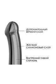 Купить Черный фаллос на присоске Silicone Bendable Dildo L - 19 см. в Москве.
