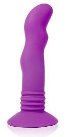 Купить Фиолетовый вибромассажер Cosmo на присоске - 12 см. в Москве.