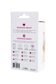 Купить Розовая анальная втулка Diamond Heart с прозрачным кристаллом - 7 см. в Москве.