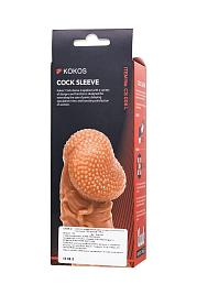 Купить Телесная закрытая насадка с венками Cock Sleeve Size L - 17,6 см. в Москве.